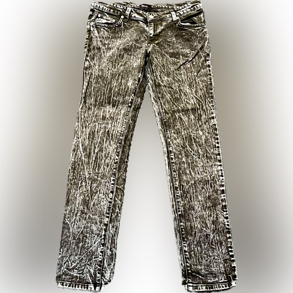 Furst Premium Women's Retro Distressed Acid Washed Gray Skinny Jeans Size 28